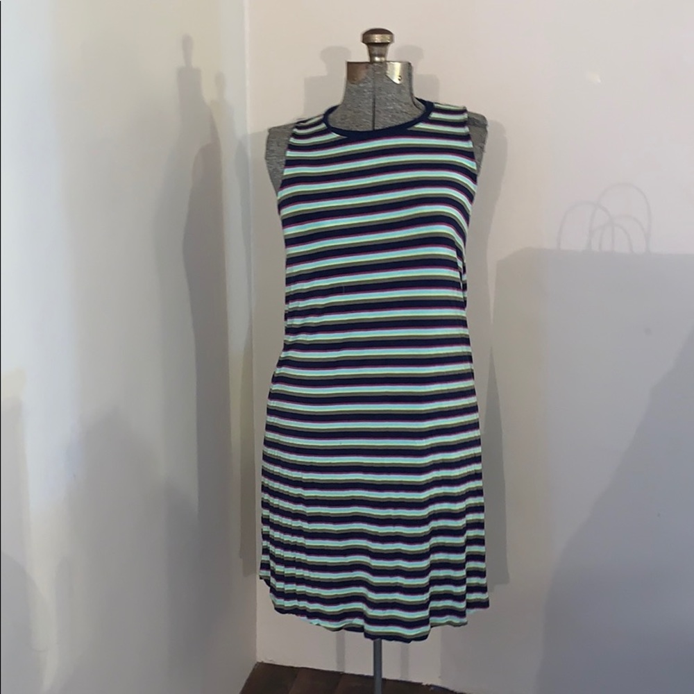 Time & Tru Striped /stretchy dress W/ pockets